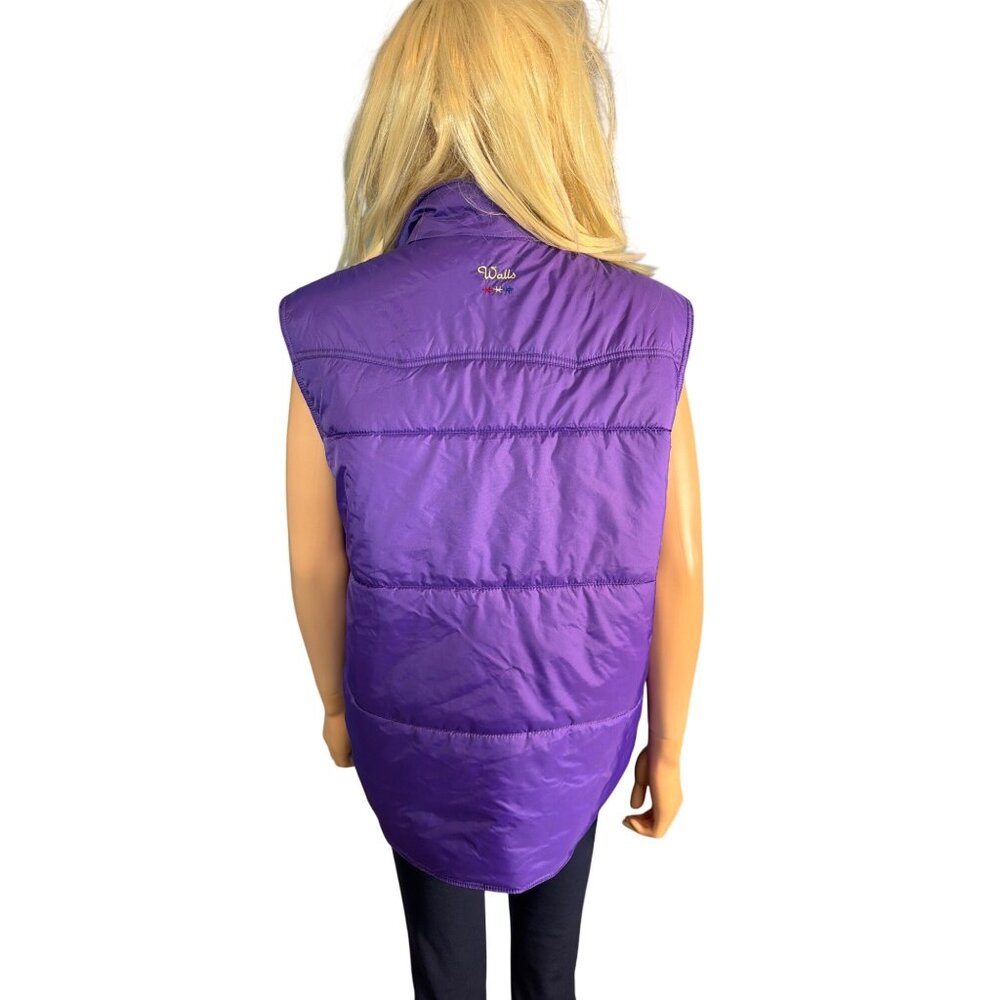 Walls Authentic Ranch Wear Purple Quilted Puffer Vest Women's XL - Picture 12 of 16